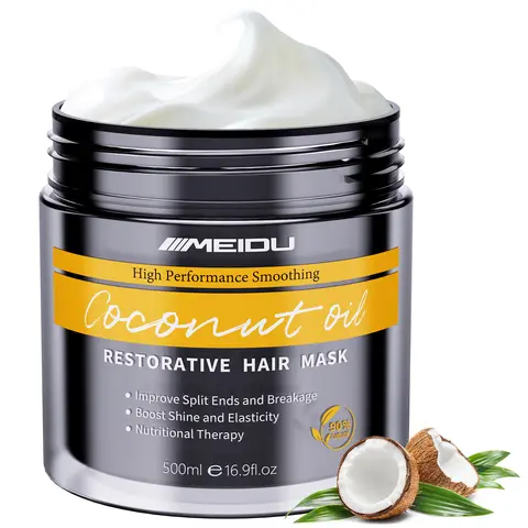 MEIDU Collagen Hair Mask,Treatment Deep  Conditioning Coconut Oil Hair Mask,Ginseng Nourishing,Shine Boosting  ,for All Hair Haircare Conditioner