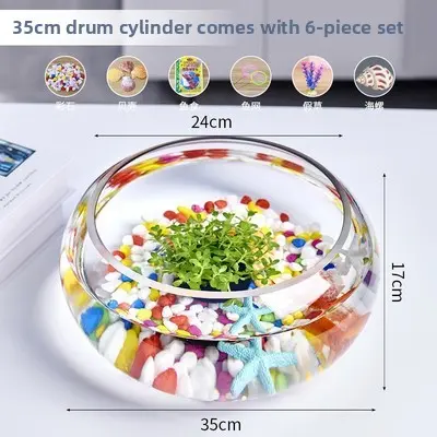 35 drum cylinder set with 7-piece colored stone se