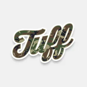 TUFF Camo Script Sticker