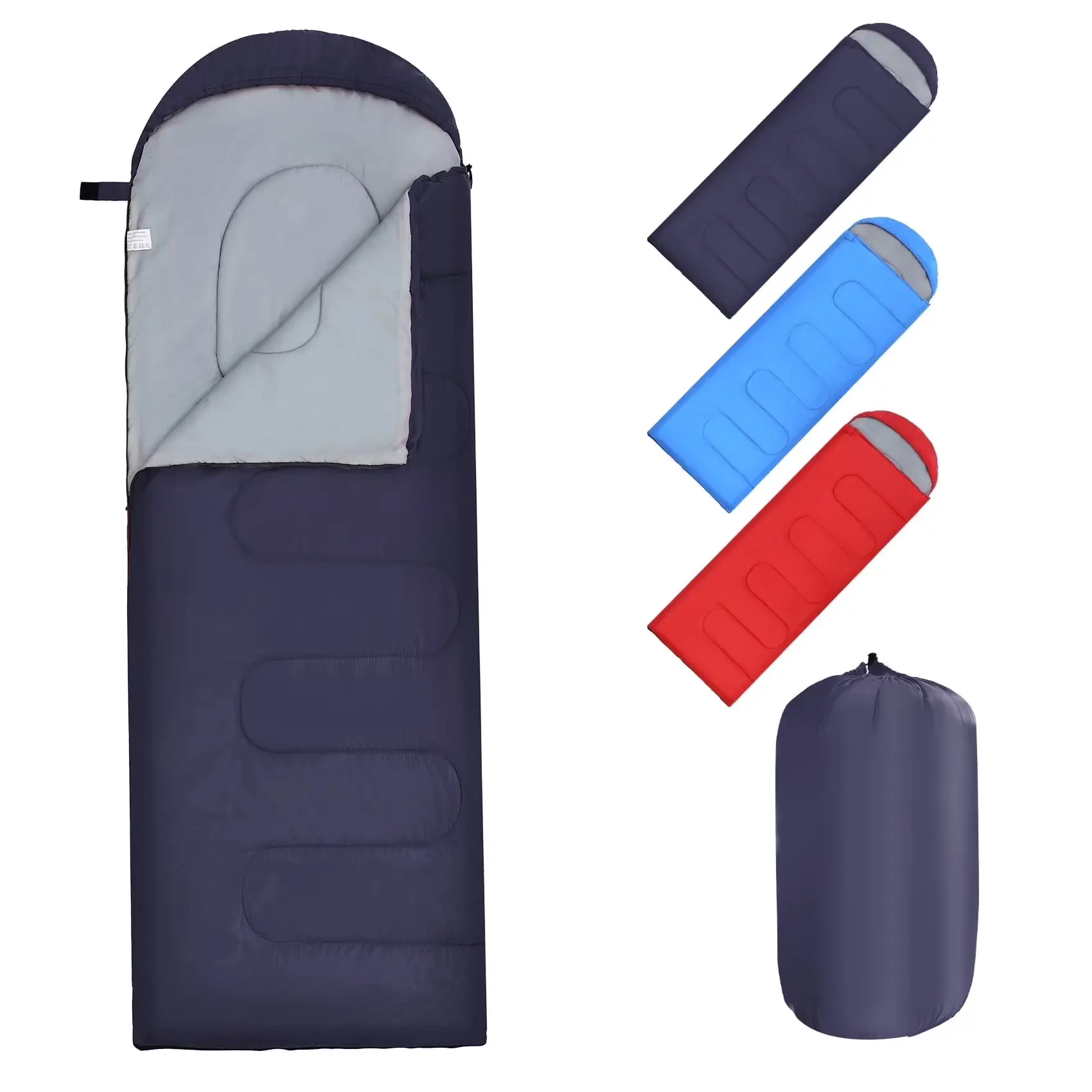 Lightweight Sleeping Bag for Camping & Backpacking, 0.95kg Waterproof Compact Sleeping Bag for Adults & Kids (Navy)