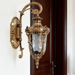 Retro Bronze Wall Lamp 110-240V E26 Base IP23 Waterproof Aluminum Glass Wall Mount For Indoor/Outdoor Home/Commercial Lighting  Easy Installation