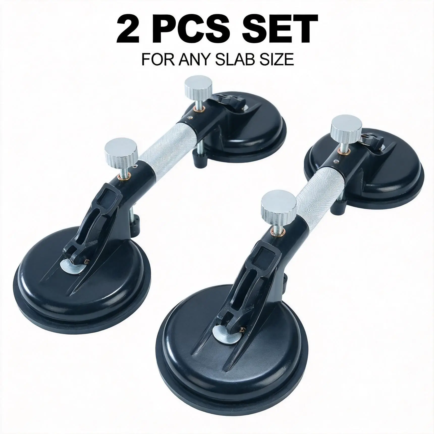 Vacuum Suction Seam Setter 2PC for Granite Countertops, Adjustable Joint Aligner, Pro Marble Stone Leveling Clamp