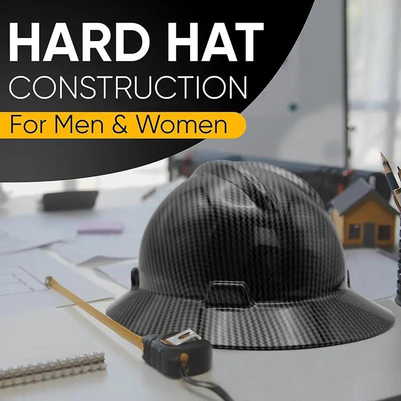 Yeomoo Carbon Fiber Safety Helmet Lightweight Shockproof Protective Hard Hat For Outdoor Working Use