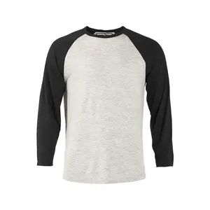 Heather Raglan T-Shirt - Oatmeal and Black