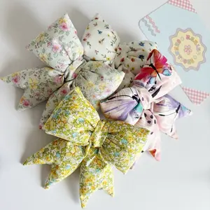 Floral Puffy Bow Keychains - Colorful and Decorative Key Accessories for Floral Enthusiasts