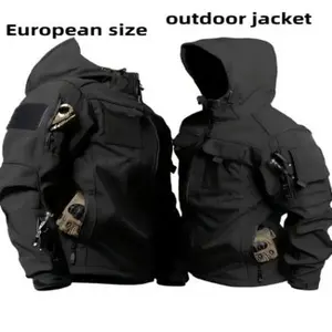 Men's outdoor fashionable casual jacket, warm and hooded, comfortable versatile for daily use Menswear Sleeve Coats Black