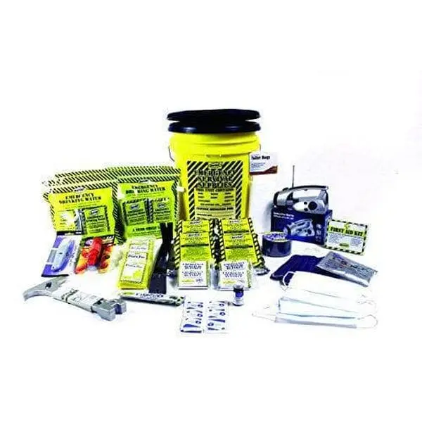 Mayday Deluxe Emergency Survival Kit for 4 People | Honey Bucket System for Earthquake, Hurricane, Home & Auto Preparedness with Comprehensive Food, Water, First Aid & Sanitation Essentials