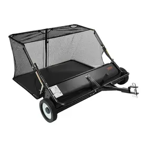 VEVOR 52 in Tow Behind Lawn Sweeper, 26 cu. ft. Large Yard Sweeper, Adjustable Sweeping Height, Heavy Duty Leaf Grass Collector with Dumping Rope, Pull Behind Sweepers for Debris Grass Clippings
