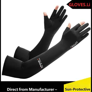 Men's Ice Sleeve Sun Protection Anti-Slip Driving Cycling Mountain Hiking Travel UV Protection, Cold Feeling Slip-Resistant Arm Sleeves, Sports Arm Sleeves