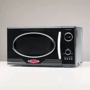 Retro 0.9 Cubic Foot 800-Watt Countertop Microwave Oven - Black