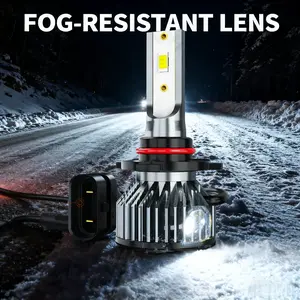 10-Min Plug and Play 9005 H11 LED Bulbs 4-Pack - Wireless Design Fog Light Replacement, Ultra High Power White Beam Driving Lights, Fits 99% of Vehicles, Flicker-Free & Error-Free (Pack of 4)