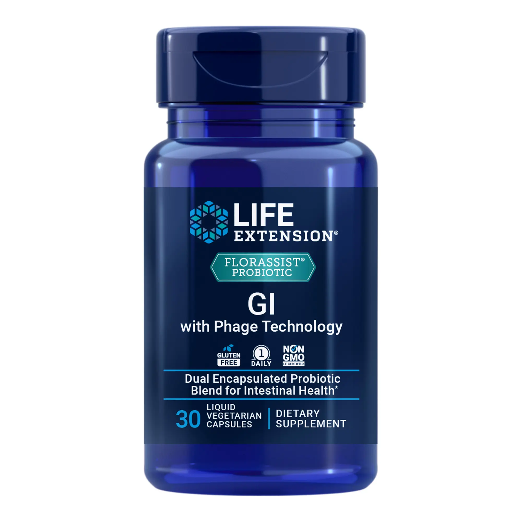 Life Extension FLORASSIST® Probiotic GI with Phage Technology 30 Liquid Vegetarian Capsules