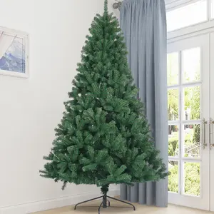 Naistde 6ft Artificial Christmas Tree Full Natural Spruce PVC Fir Tree Foldable Metal Stand Unlit Green