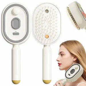 Multi-Function Hair Mist Spray Comb - Portable Detangling Brush with Fine Mist Nozzle, Refillable with Water, Leave-in Conditioner or Essential Oil, Suitable for All Hair Types