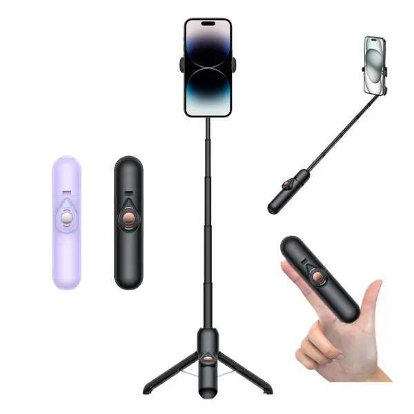 New 360° Rotatable Mini Selfie Stick with Reinforced Detachable Tripod Stand, Wireless Remote Control,Adjustable Telescoping Selfie Accessories, CompactPortable Design, Compatible with iPhone&Android Phones,Ideal for Outdoor Users, Foldable, All-I