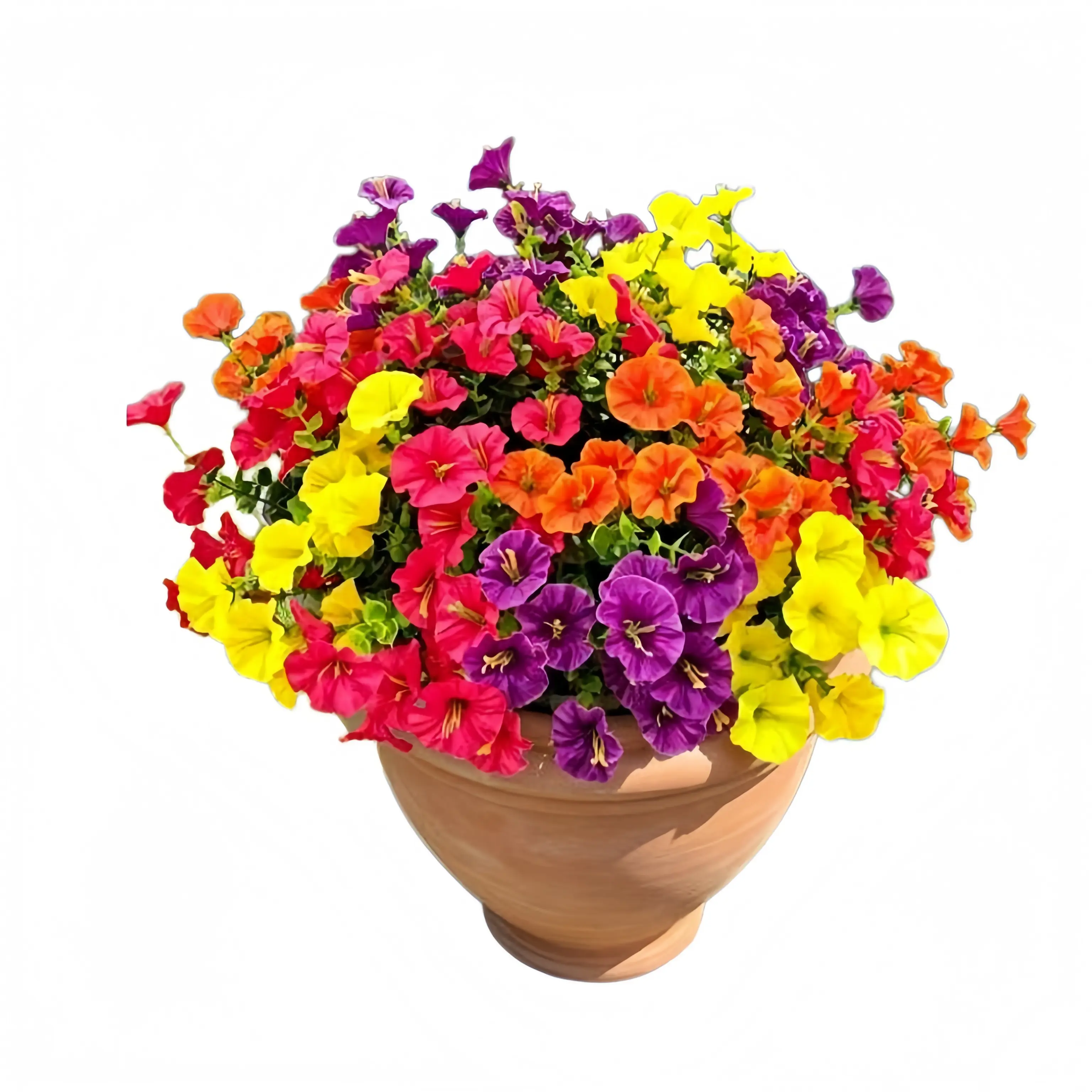 8-Stem UV-Resistant Decorative Artificial Petunias, Colorful Faux Flowers for Outdoor Planter, Porch, Outdoor Decor, Home Decor