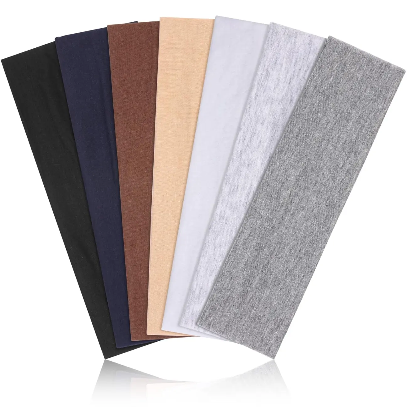 Headbands for Women Non Slip - 7PCS Fashion Sports Hair Bands for Women's  Soft Cotton Cloth Stretchy Headbands for Women for Workout Yoga Running