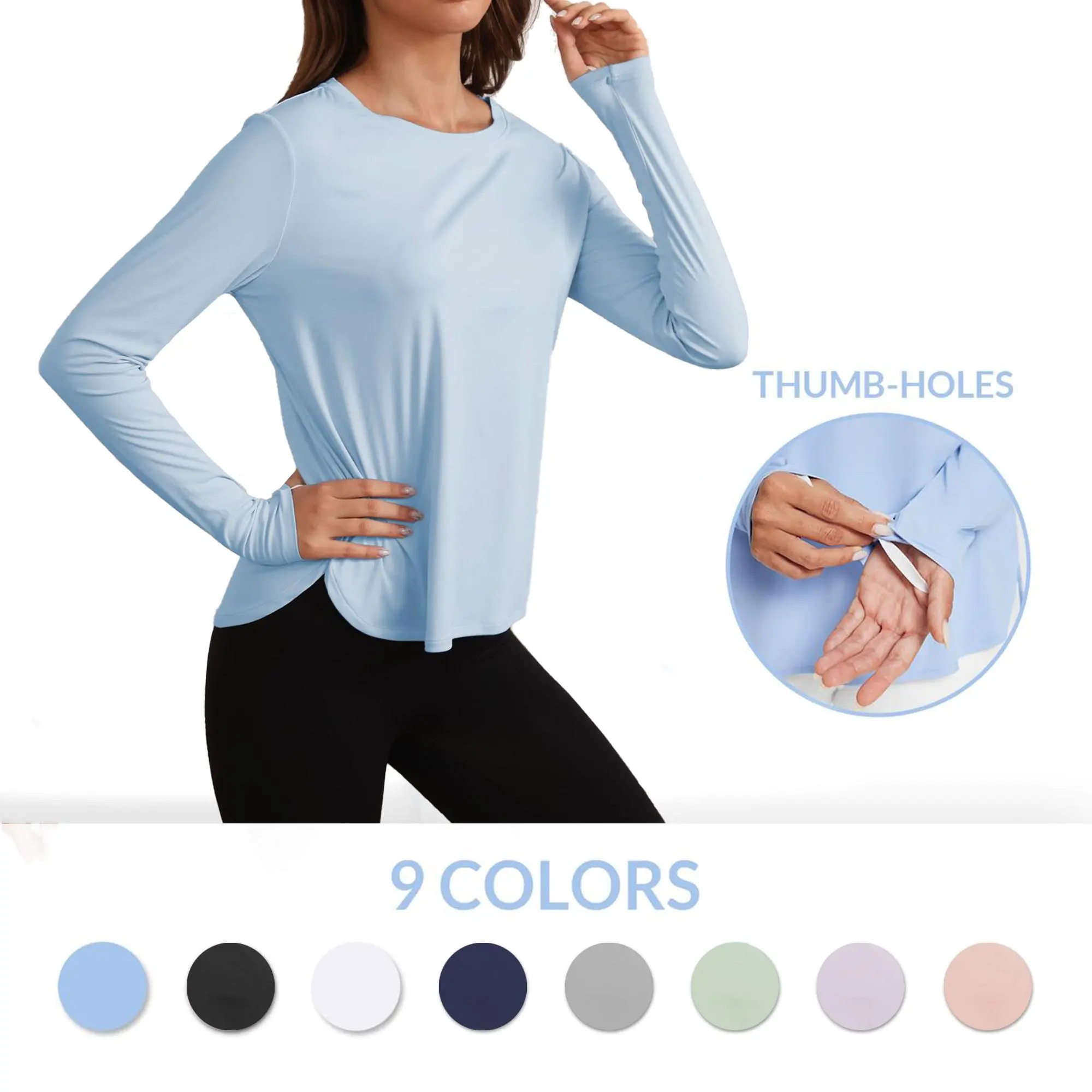 Women's Sun Protection Hoodie, Long Sleeve UPF 50+ Breathable Lightweight Top for Hiking, Fishing, and Daily Wear Sportswear, Activewear Workout, Exercise Activewear, Athletic Fashion Activewear