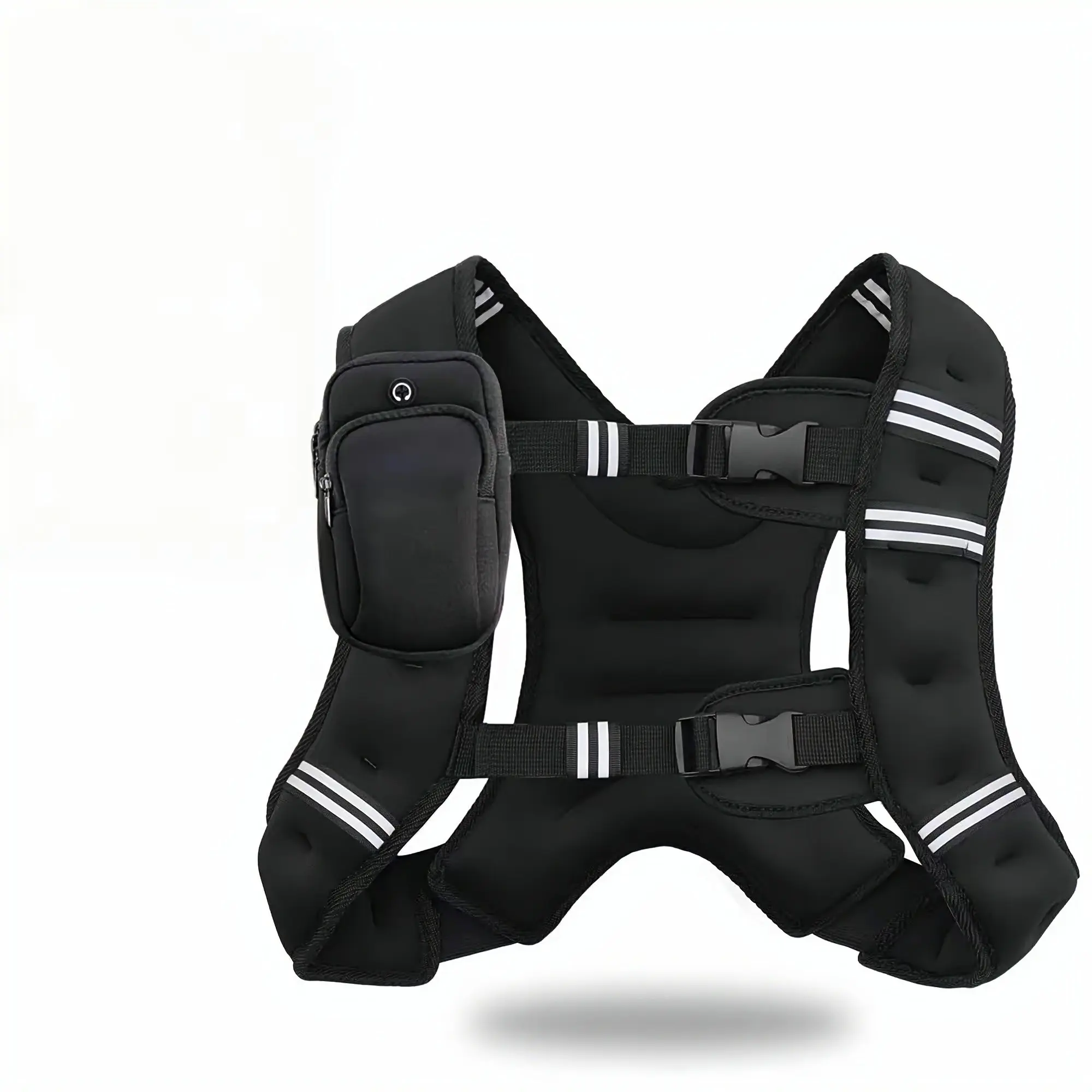 Weighted Vest, 6lb/8lb/12lb/16lb/20lb/30lb for Men, Women with Reflective Stripe, Weight Vests Adjustable for Workout, Strength Training, Running, Fitness, Muscle Building