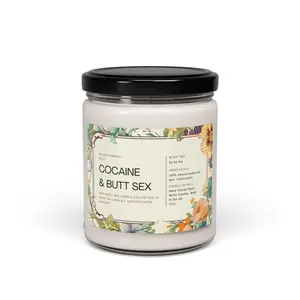 Cocaine and Butt S.E.X Fancy Ass Scented Candle, Funny Adult Humor Soy Candle Collection, Unique Gift for Friends or Couples