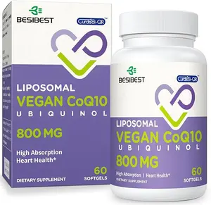 Liposomal Ubiquinol CoQ10 800 MG Softgel, High Absorption CoQ10 Ubiquinol Supplement, Active Coenzyme Q10 800mg, Powerful Antioxidant for Heart & Brain Function, Energy Production, 60 Vegan Softgels