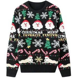 Funny Christmas Santa Sweater – Ugly Xmas Jumper for Women – Cute Holiday Knit Pullover – Perfect Funny Gift for Christmas Party Womenswear Knitwear