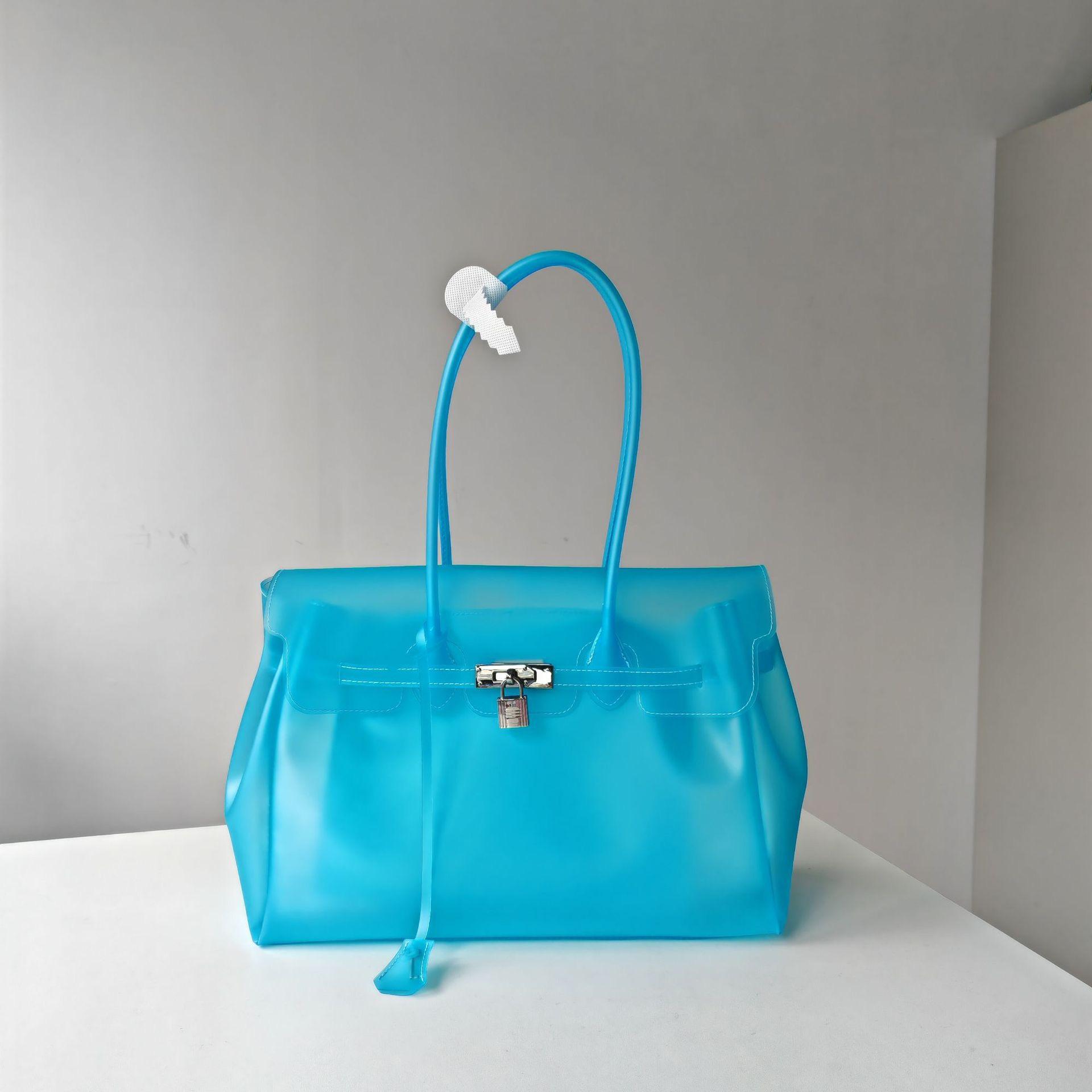 Handbag, TPU transparent jelly bag, shoulder bag, tote bag.