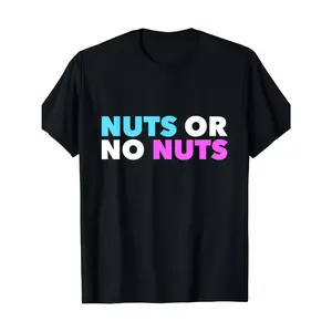 Men's gender reveal party with a playful twist using nut-related pun Graphic T-Shirt - Short Sleeve Crew Neck Regular Fit Casual Wear | Soft & Breathable Fabric, Durable Print, Everyday Comfort, Machine Washable, funny and bold typography casual wear for