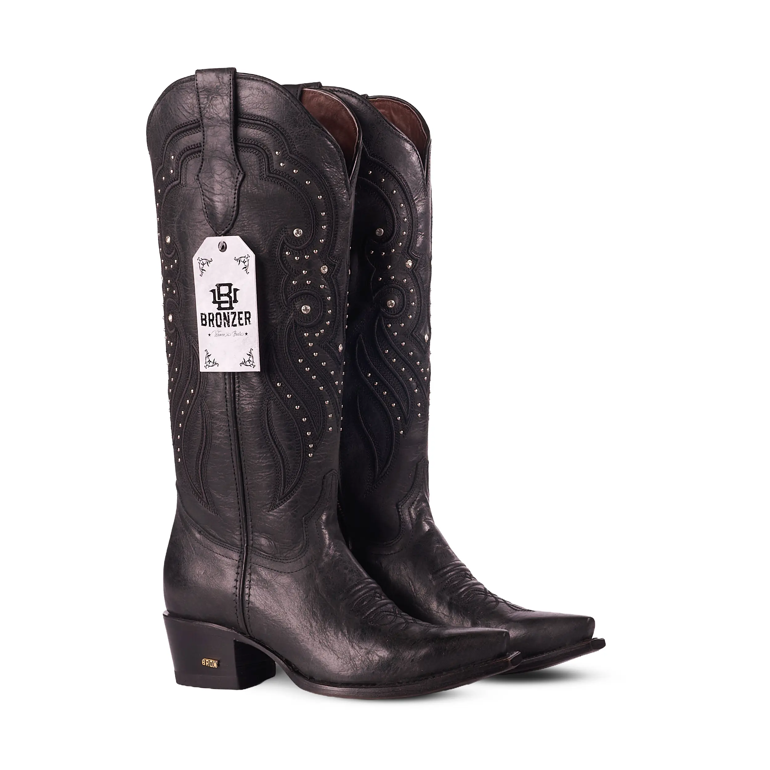 Reyna WR Gray Cristal – Genuine Leather Cowboy Boot for Women | Marie RT Last | Leather Sole