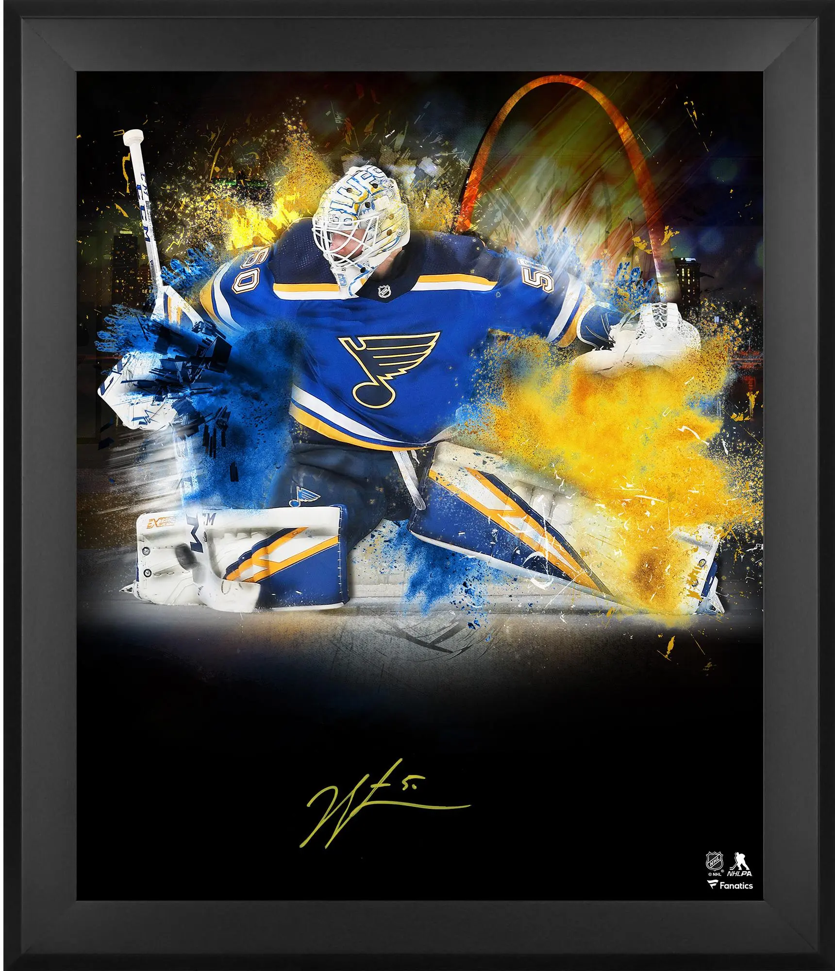 Jordan Binnington St. Louis Blues Framed Autographed 20" x 24" In Focus Photograph - Fanatics Authentic Certified