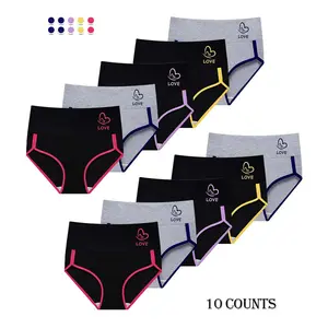 10PCS High waist underwear,Shaping Briefs for Women-Tummy Sculpting Color-Block Design,Ultra Soft Breathable Panties,Everyday Comfy Fit All Seasons,mothersdaygift.