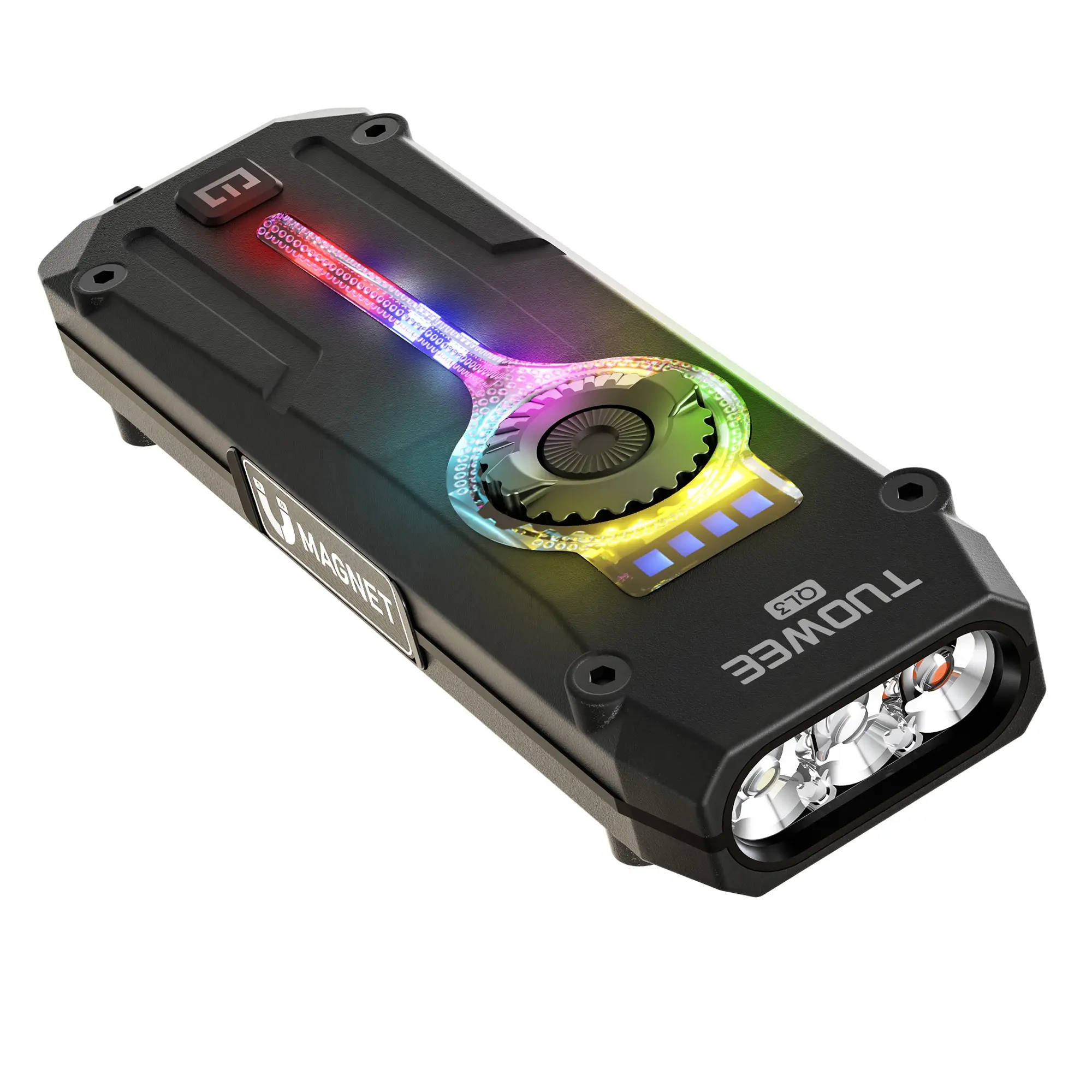 Rechargeable Edc Flat Pro Flashlight with Laser, UV & LED Combo, Magnetic Base, Portable Pocket Light for Outdoors Emergency, Multifunctional Flashlight, Led Flashlights, Portable Rechargeable Lighting