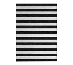 HomeRoots 2' X 3' Black and White Striped Washable Rug