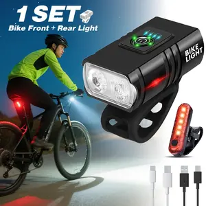 XTAUTO Bike Light Set ,USB - rechargeable Lights,Easy to install, Lights with Multiple Lighting Modes,DIBMS Ebike , rechargeable bicycle light  IPX5 Waterproof ,6 Light Modes,  Super Bright Bike Lights lumen super bright bikelights smart  bikelights