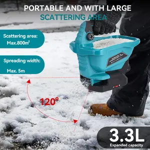 Yofidra Battery Garden Fertilizer Sprayer - Portable Electric Lawn Sprayer, 3.3L, 5m Width, 6 Speeds, 8 Spray Modes, 800m² Capacity salt spreader