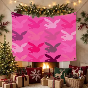 P-playboy BRAND Flags Multi Size Atmosphere Flag, Cheerleading Hand Pulled Banner, Portable Outdoor Event Flag & Wall Decor for Sports, Parties, Home and Room Decoration, Home Decor Supplies