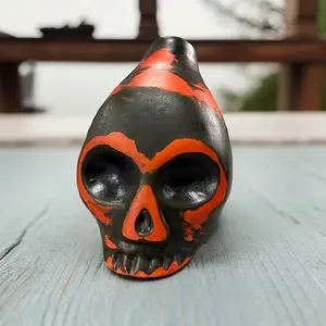 Aztec Death Whistle - Handmade Handcrafted Ceramic Skull Instrument, Wind Instruments, Realistic Screaming Sound Effect, Unique Historical Gift for History Buffs and Collectors