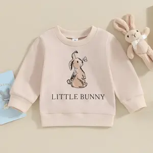 Imcute Toddler Baby Boy Girl Easter Tops Outfit Little Bunny Sweatshirt Long Sleeve Pullover Sweater Shirt Cute Clothes