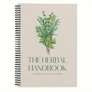 1pc Herbal Handbook: 82 Medicinal Plants, Natural Remedies & Herbal Medicine Making Guide with Botanical Illustrations - Spiral-Bound A5 Notebook for Herbalists, Gardeners, Plant-Based Living-DIY Herbal Medicine Book with Labeled Plant Parts & Preparation