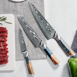 FINDKING 1pc Kitchen Knife, 67 Layers Damascus Steel Knife, Sharp Good Chef Santoku Knife Utility Knife, Ideal For All-Around Food Preparation, Authentic, Hand-Sharpened Japanese Knife, Perfect For Fruit, Vegetables, And Meat, Good Tools In Kitchen