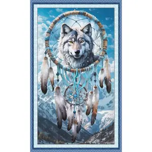 Full Embroidery cotton Thread 11CT Printed Wolf Cross Stitch Kit40x70cm
