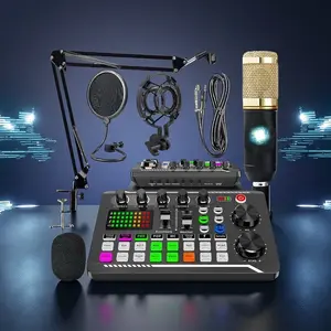 Podcast Equipment Bundle with Soundcard and Voice Changer, Audio Interface for Live Streaming and Vlogging, Perfect Recording Studio Package, Sound Card Set