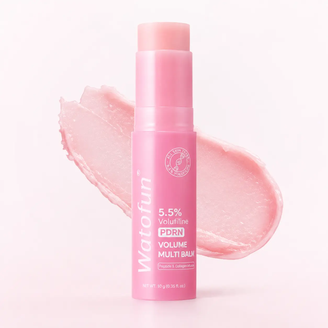 Watofun PDRN Pink Volume Multi Balm, 5.5% Volufiline Face Stick with Retinol, Niacinamide, Peptides & Collagen, Firming & Smoothing Care for Under Eyes, Neck, Forehead, Smile Lines & Lips, Korean Skincare