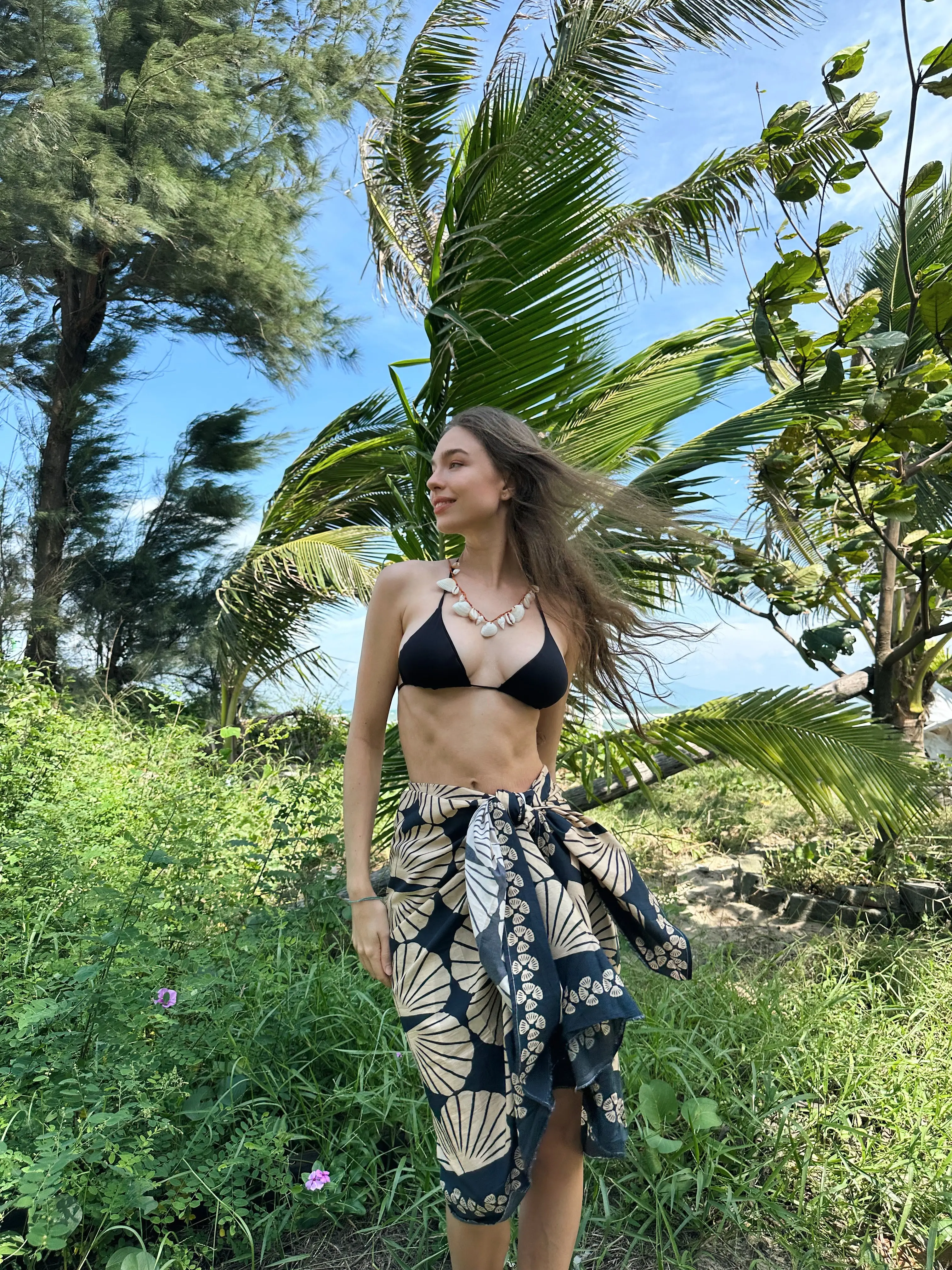 Cotton Seashell Print Sarong