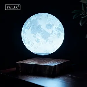 Levitating Moon Lamp -  Magnetic Floating Moon Lamp Spinning Luna Night Light with 3 Color Modes Printing Floating and Magnetic Levitation Spinning in Air Freely for Home Office Desk Decor, Bedroom Unique Lamps, Cool Tech Gadgets Gift for Women Kids
