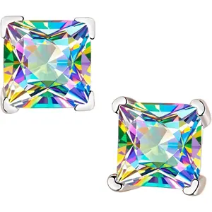 Moissanite Stud Earrings for Women, 0.8-2ct D Color, VVS1 Clarity, White Gold-Plated 925 Sterling Silver Stud Earrings, Anniversary Birthday for Women Men