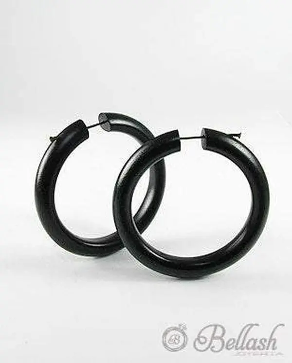 Aretes Arracadas Artesanales de Madera - Wood Handmade Hoop Earrings - ID: 6679620 Bellash