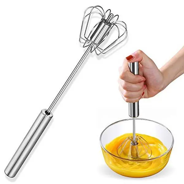 12-Inch Stainless Steel Semi-Automatic Hand Push Whisk, Kitchen Blender Mixing Tool, Egg Utensils for Cooking Mixing