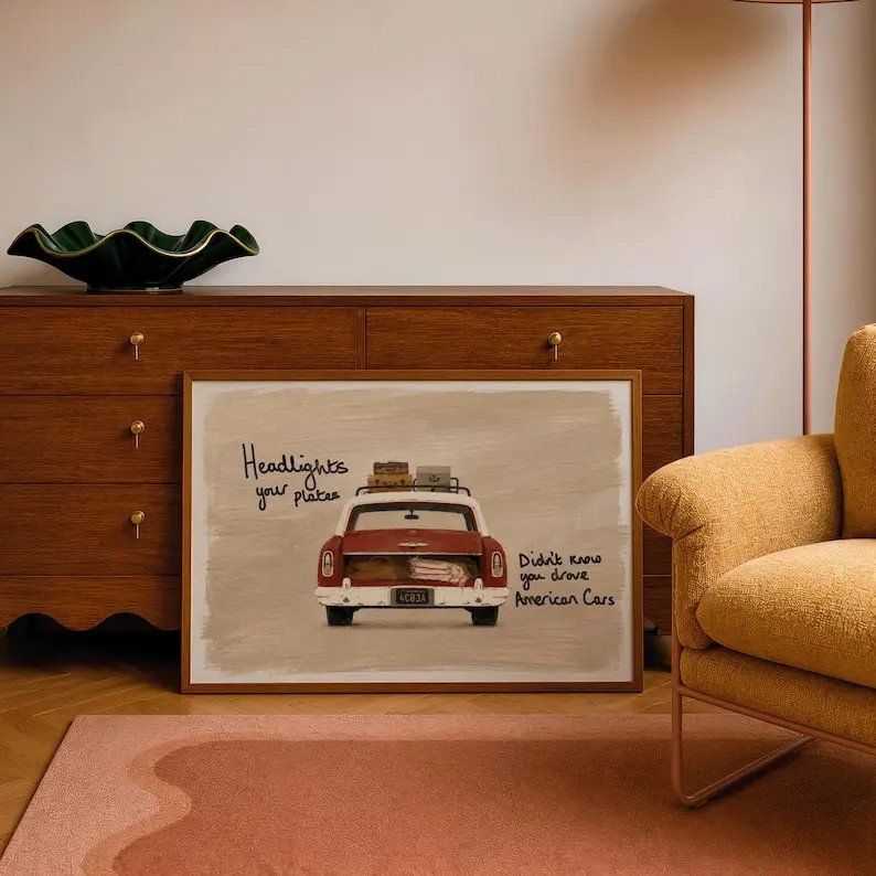 Noah Kahan Lyrics Print, American Cars Wall Art, 4CB3A Poster, Rustic The Great Divide Inspired Poster, Music Poster [UNFRAMED]