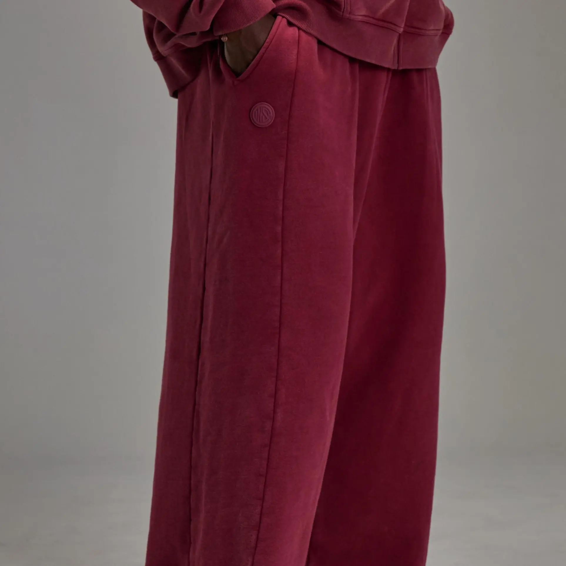Chic Washed Red Heavyweight Sweatpants, tailored comfort, sleek line, flattering drape, versatile piece, trending now, chic look, must-have style, wardrobe staple, elevated style